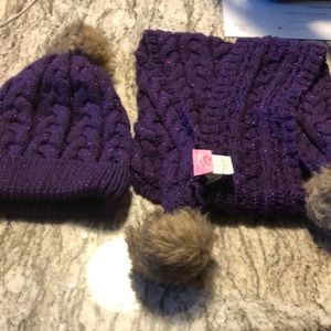 Purple hat and scarf
